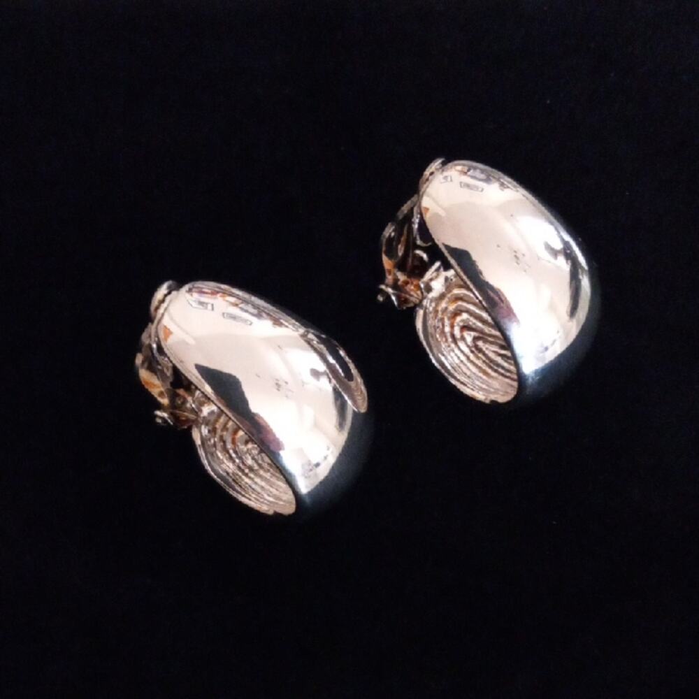 ST JOHN Vintage (Signed) Silver-tone Half- Hoop Women's Earrings
